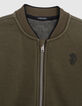 Boy's zipped khaki teddy cardigan-2