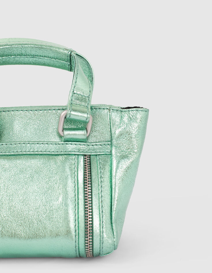 THE GREEN NANO 1440 women’s Leather Story tote bag-5