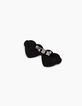 Broche lunettes cœurs brodée or, bleu, noir I.Code-2