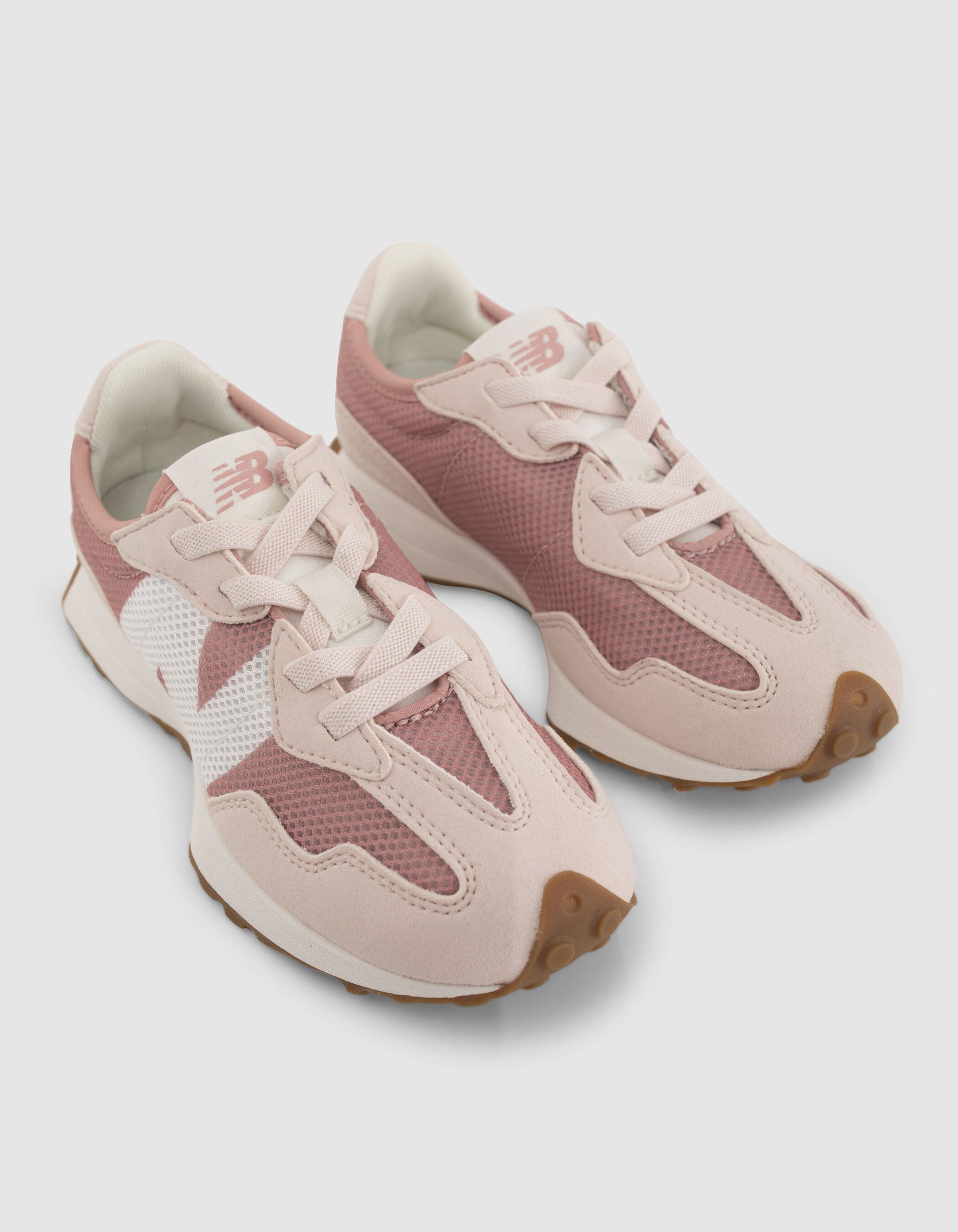 Girls pink New Balance 327 trainers