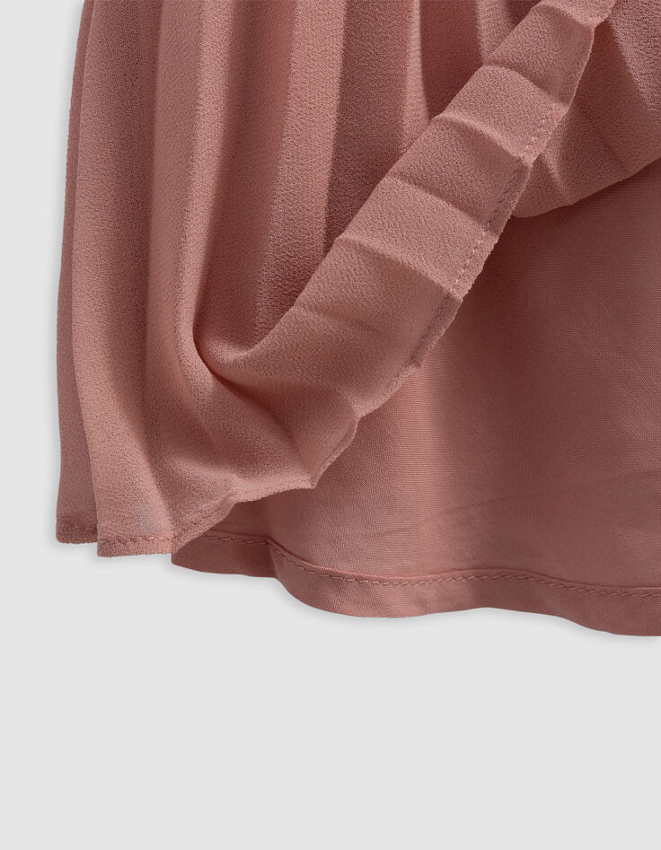 Medium pink pleated dress for girls-7