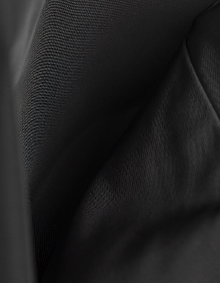 Robe courte noire taffetas satin&eacute; Femme-7
