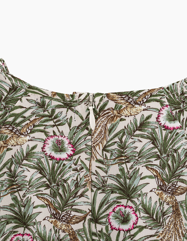 Robe écrue imprimé jungle fille-5 Robe écrue imprimé jungle fille-5