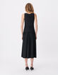 Women&rsquo;s flowing black dress with draped bodice-2