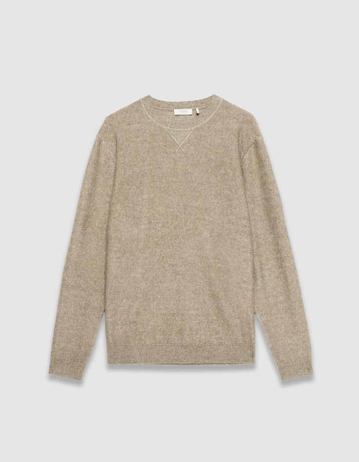 Pull beige tricot détail fantaisie Homme-5 Pull beige tricot détail fantaisie Homme-5