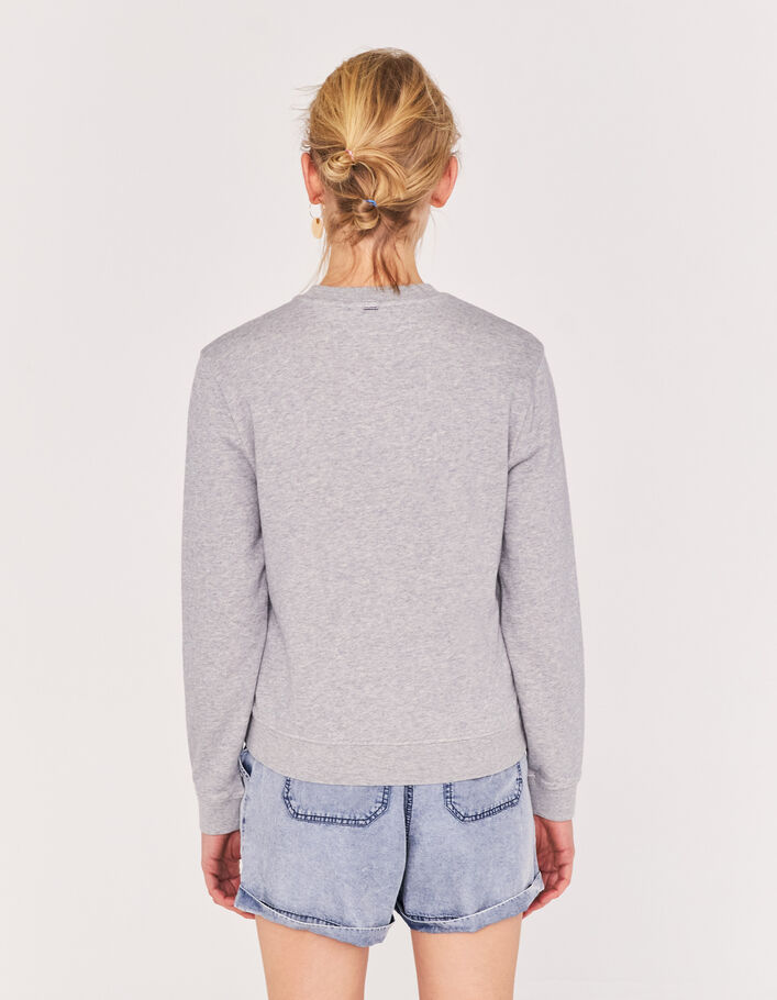 Katoenen grijze damessweater tekst - IKKS