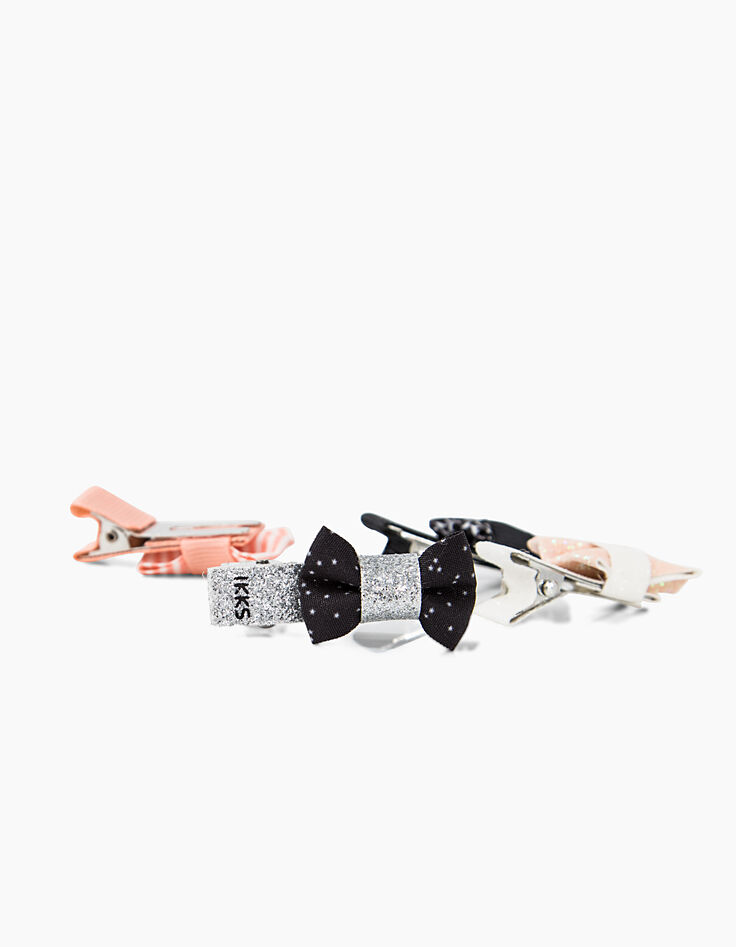 Girls' printed bow hair clips-5
