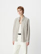 Chemise coton bio rayures gris clair Femme-2