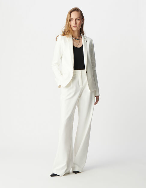 Veste de tailleur blanche ajustée maille Milano Femme - IKKS