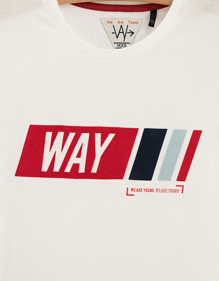 Camiseta blanco roto WAY terciopelo rojo niño -3 Camiseta blanco roto WAY terciopelo rojo niño -3