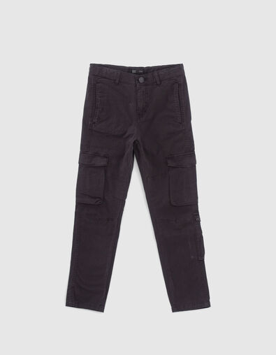 Boys’ black combat trousers with decorative zip - IKKS