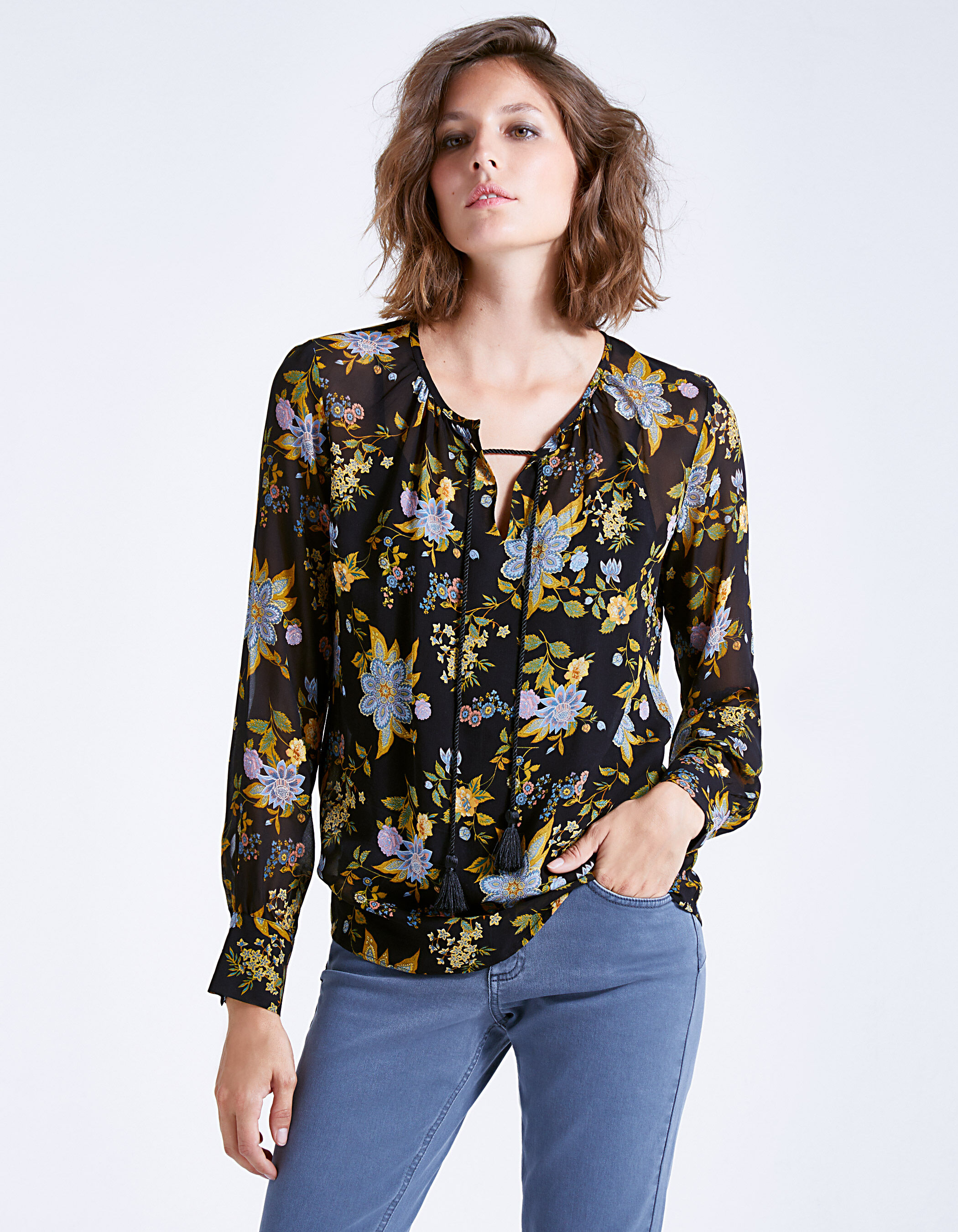 Blusas en velo estampado deals