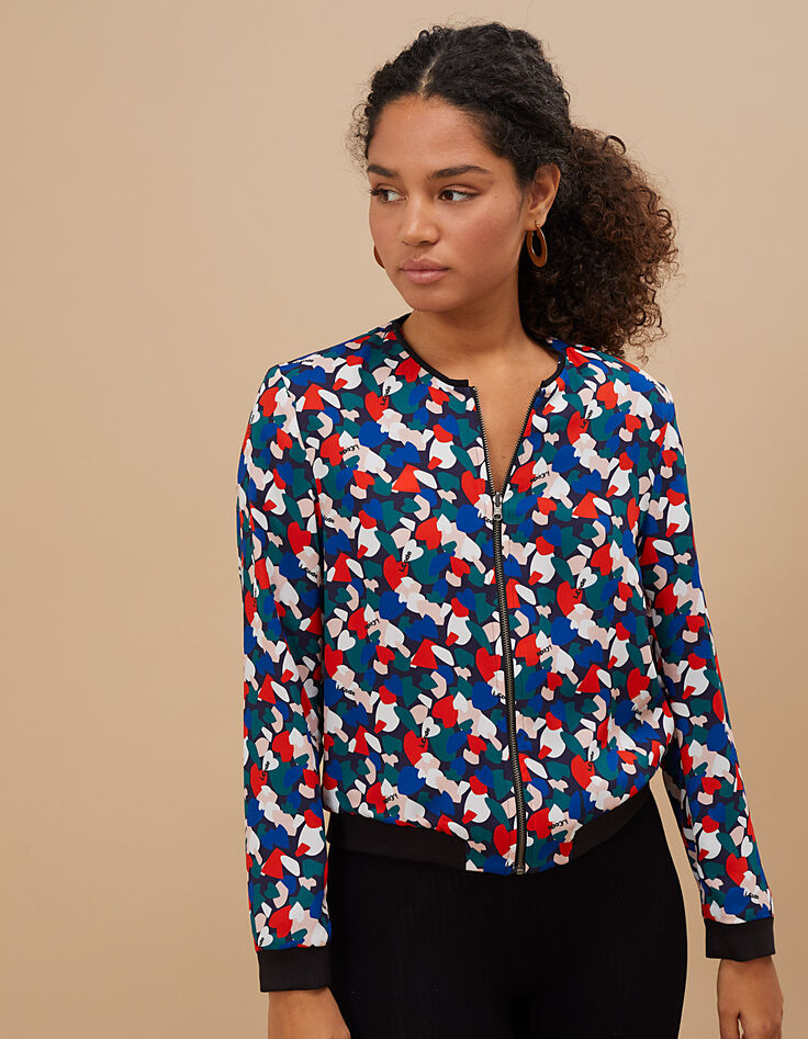 I.Code navy and graphic heart reversible baseball jacket-5 I.Code navy and graphic heart reversible baseball jacket-5