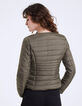 Women’s khaki leopard reversible padded jacket-3