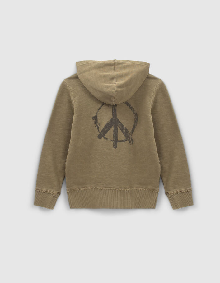 Khaki Jungensweatshirt aus Reliefsweatstoff - IKKS