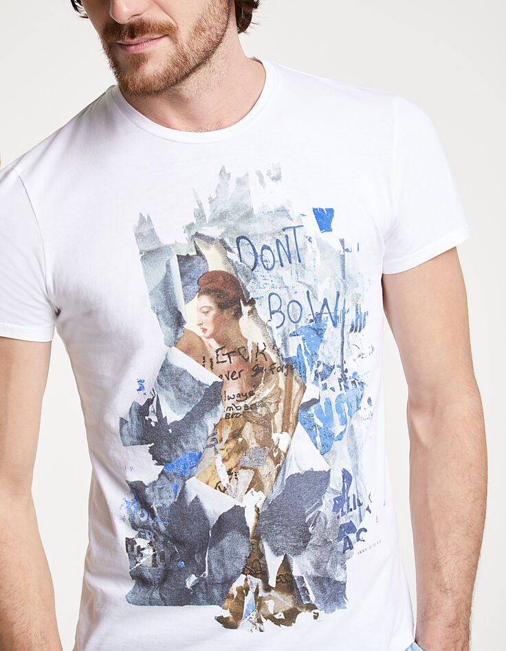 Tee-shirt blanc arty homme-2