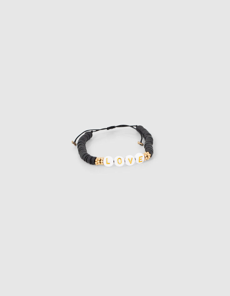 Girls’ vanilla and black slogan beaded bracelets-5 Girls’ vanilla and black slogan beaded bracelets-5