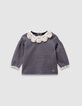 Marine blouse pied-de-poule kanten kraag babymeisjes-1