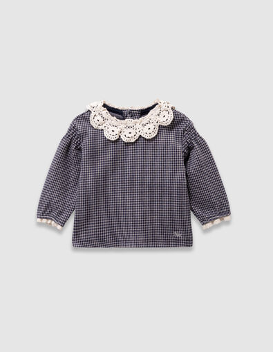 Marine blouse pied-de-poule kanten kraag babymeisjes - IKKS