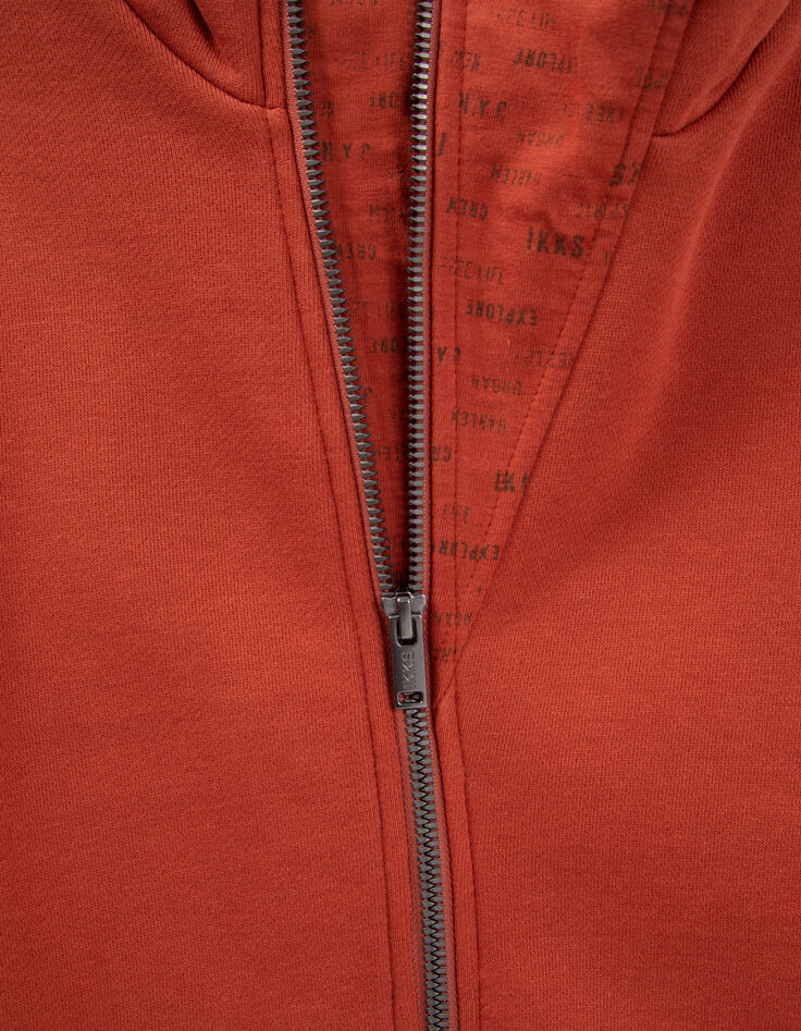 Cárdigan ladrillo visera capucha niño-5