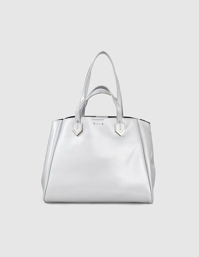 Sac cabas The Writer en cuir silver double anse femme - IKKS