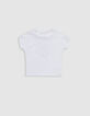 T-shirt blanc coton bio palmiers HOT WHEELS x IKKS fille-5