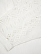 Blusa blanca de encaje para mujer-7