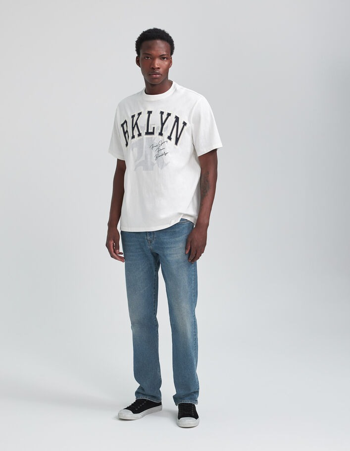 T-shirt blanc bio maxi lettres esprit College Homme-7