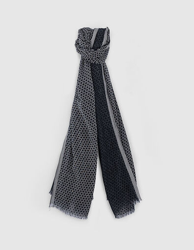 Zwarte sjaal minimalistische print Heren - IKKS