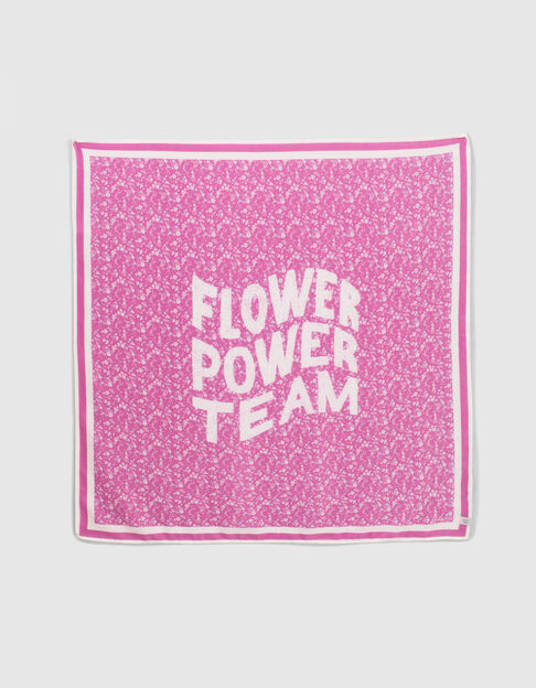 Quadratischer, rosa Mädchenschal mit Blumenprint