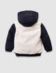 Girls’ 2-in-1 navy jacket and ecru gilet-4