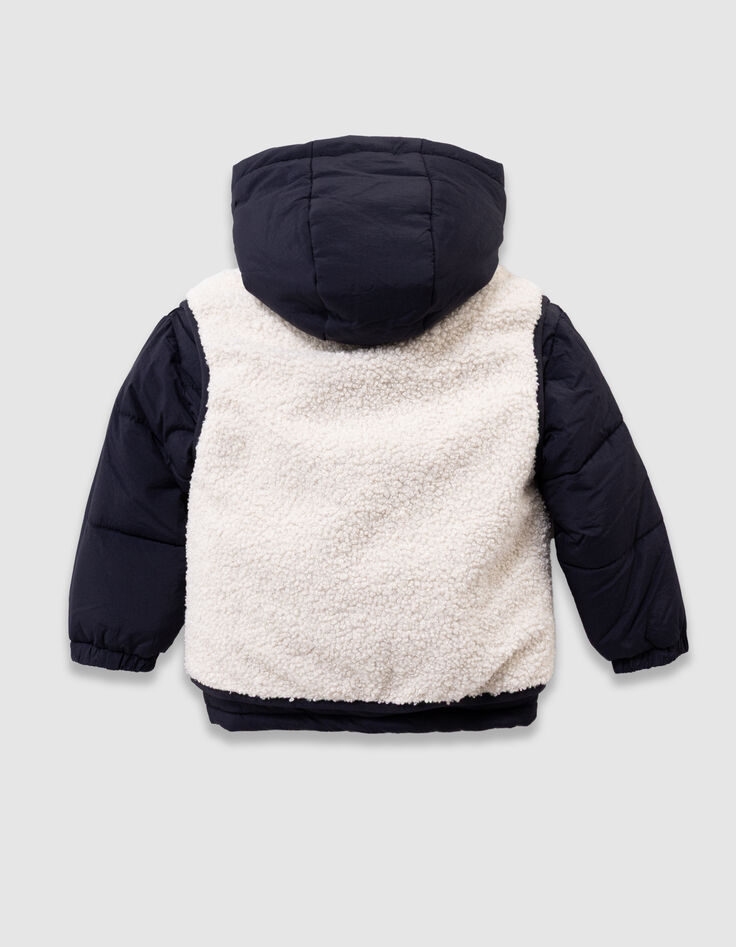 Girls’ 2-in-1 navy jacket and ecru gilet-4