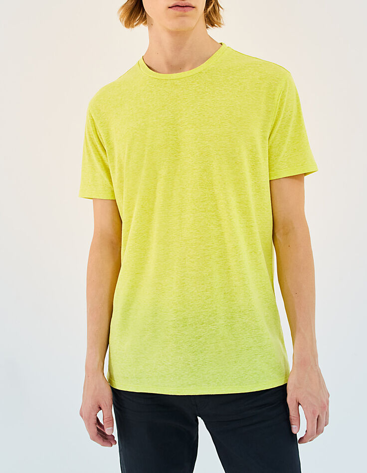 DRY FAST Herren-T-Shirt aus Leinen in Neongelb-2