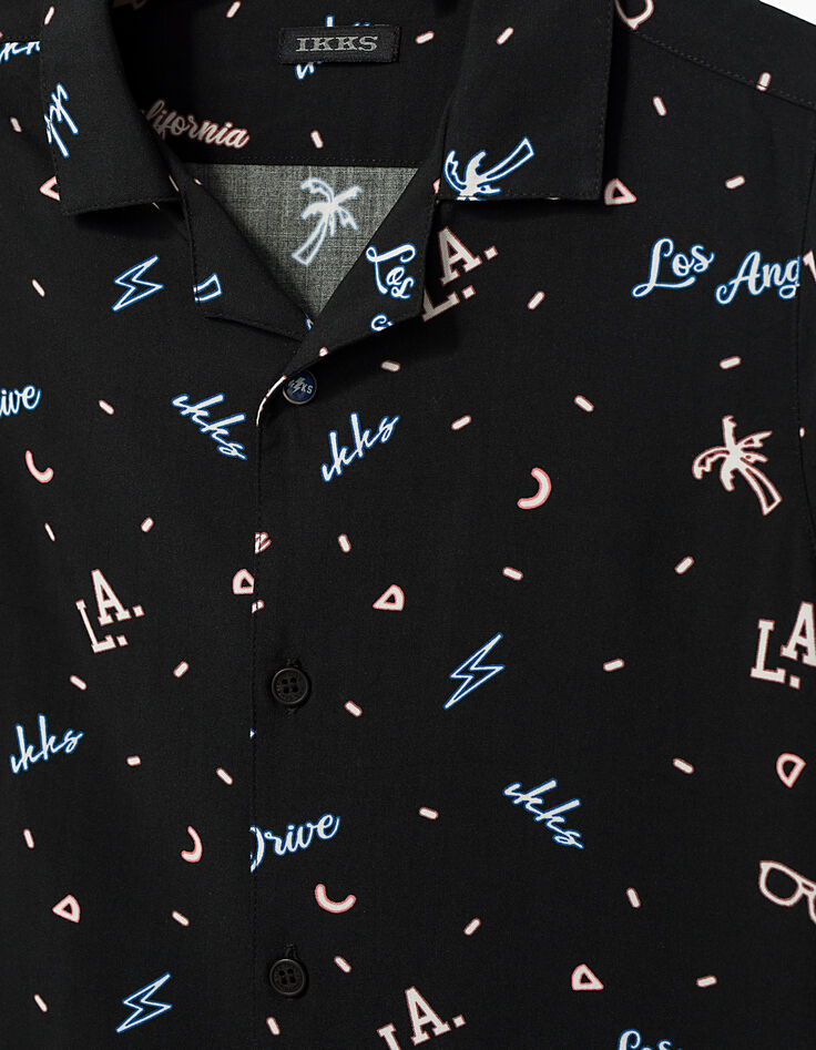 Camisa negra con estampado neón niño -2
