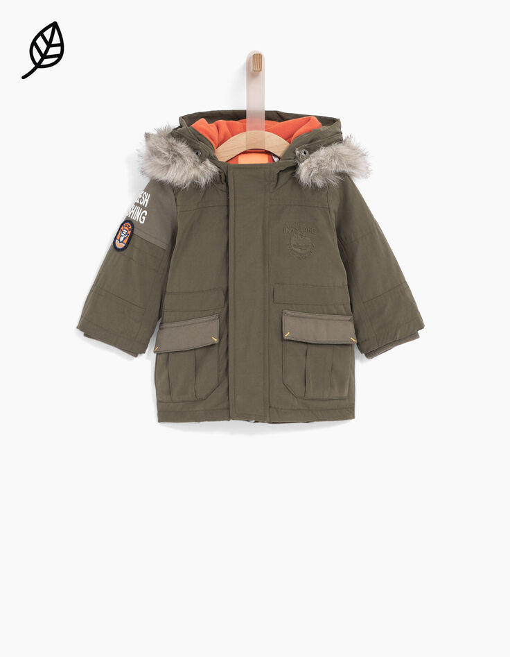 Kaki parka babyjongens -1