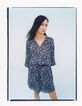 Women’s navy tachist print short dress-6