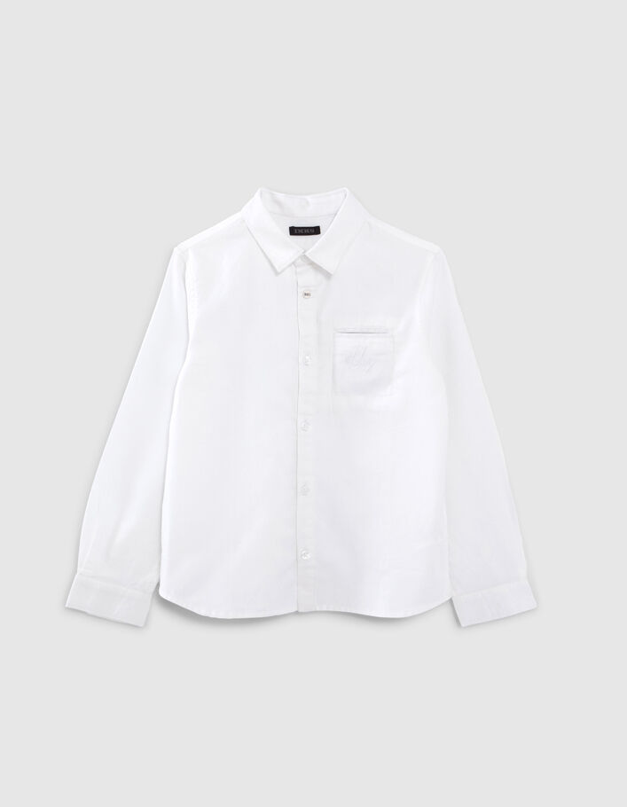 Boys’ white occasionwear shirt with pocket - IKKS