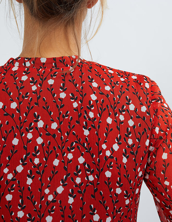 I.Code carnelian red floral print top - I.CODE