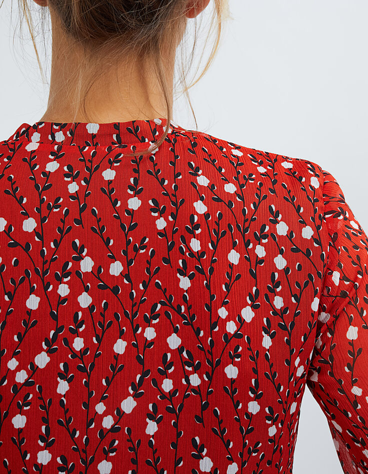Top rojo cornalina estampado flores I.Code-4 Top rojo cornalina estampado flores I.Code-4