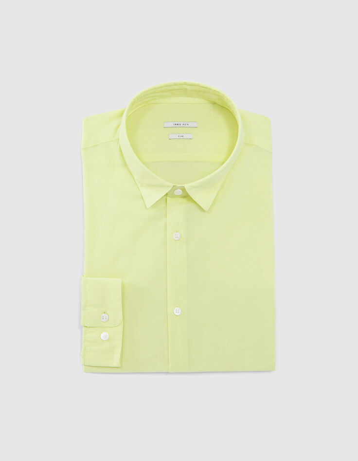 Men’s lime organic cotton voile SLIM shirt-8
