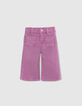 Baby girls’ mauve jeans with ethnic embroidery-1