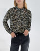 Pure Edition-Women’s black tachist rock dévoré blouse-2