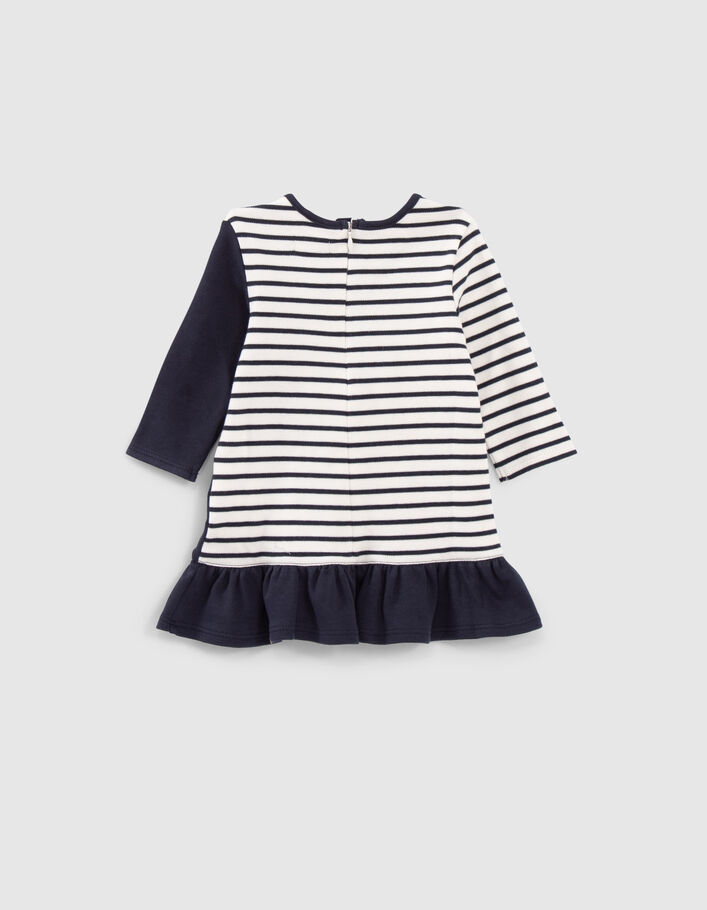 Matrozenjurk met print en volant opzij babymeisjes-3