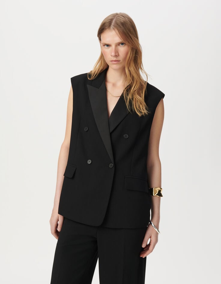 Zwarte blazer gerecycleerd polyester Dames -2 Zwarte blazer gerecycleerd polyester Dames -2