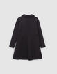 Vestido negro punto Milano maxi cuello ni&ntilde;a-3