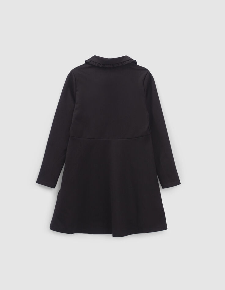 Vestido negro punto Milano maxi cuello ni&ntilde;a-3