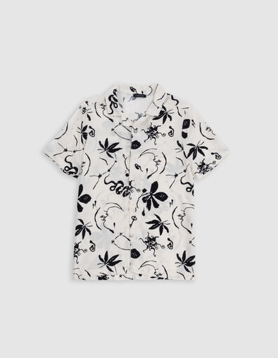 Boy's ecru maxi astro print shirt - IKKS