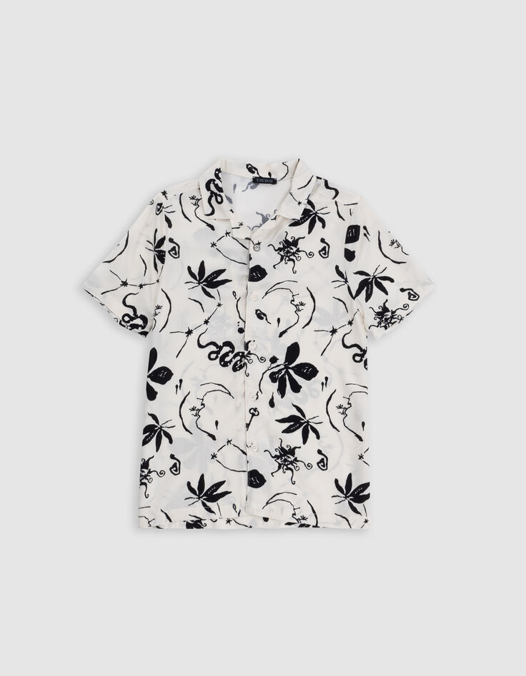 Boy's ecru maxi astro print shirt-4