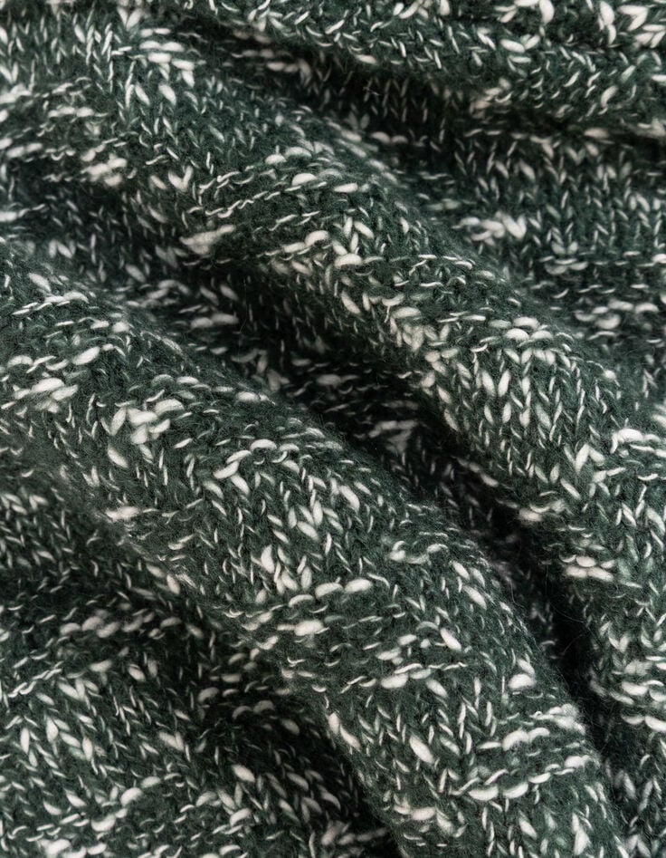 Girls’ green decorative mouliné knit sweater-7