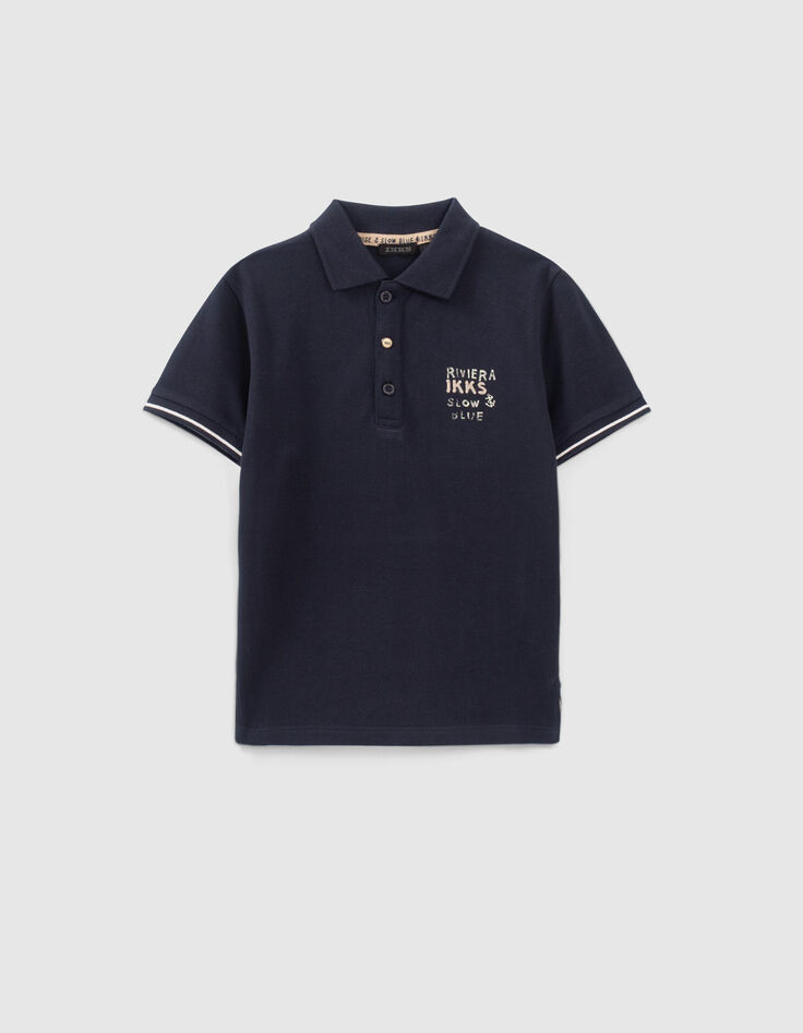Polo marine maxi patch drapeau au dos gar&ccedil;on-1